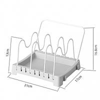 Подставка-сушка для крышек, тарелок с держателем полотенец n