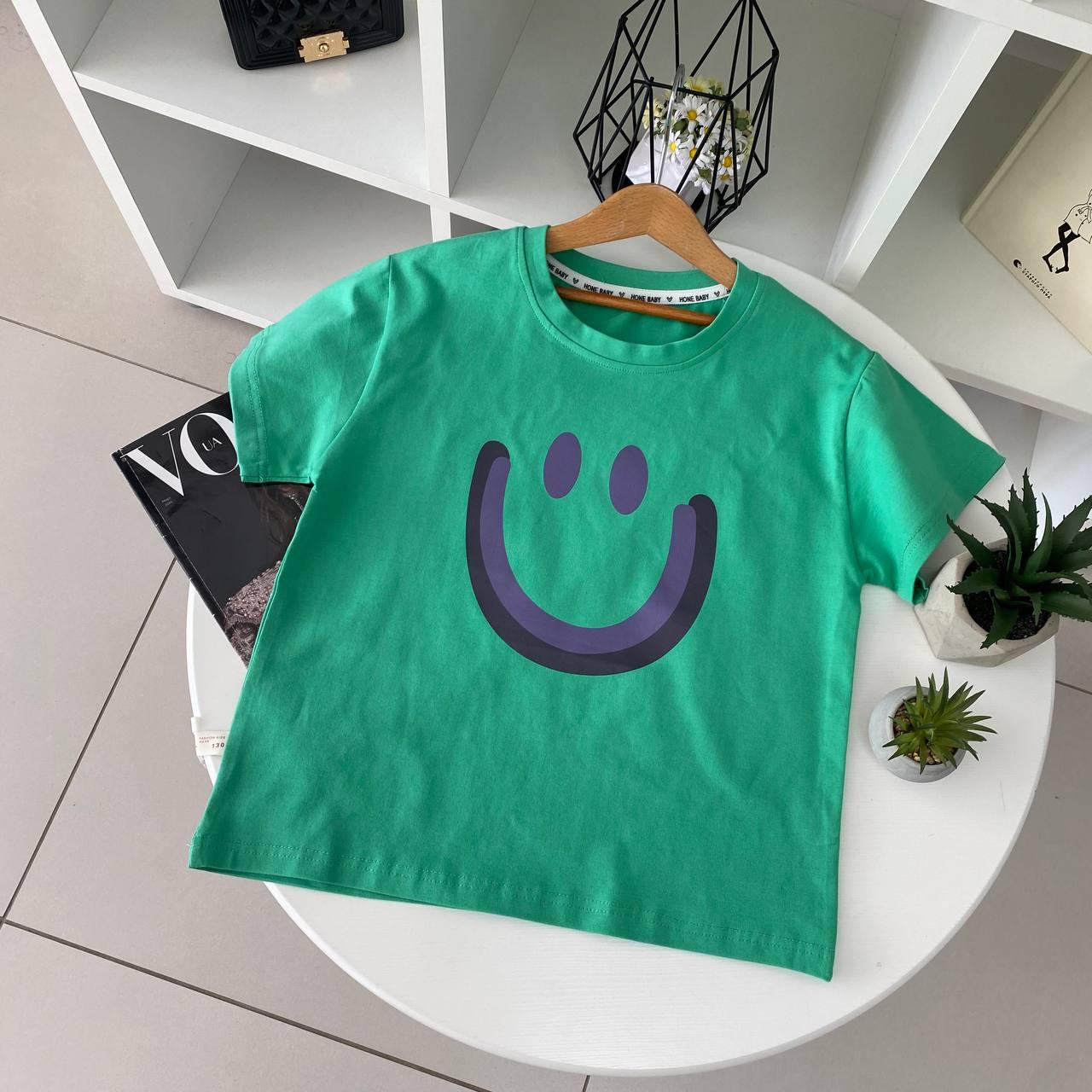 Футболка для дівчинки "Смайл" Зелений 9083, 92, Fashion kids, Зелений, Для дівчаток, Літо, 146, фото 1