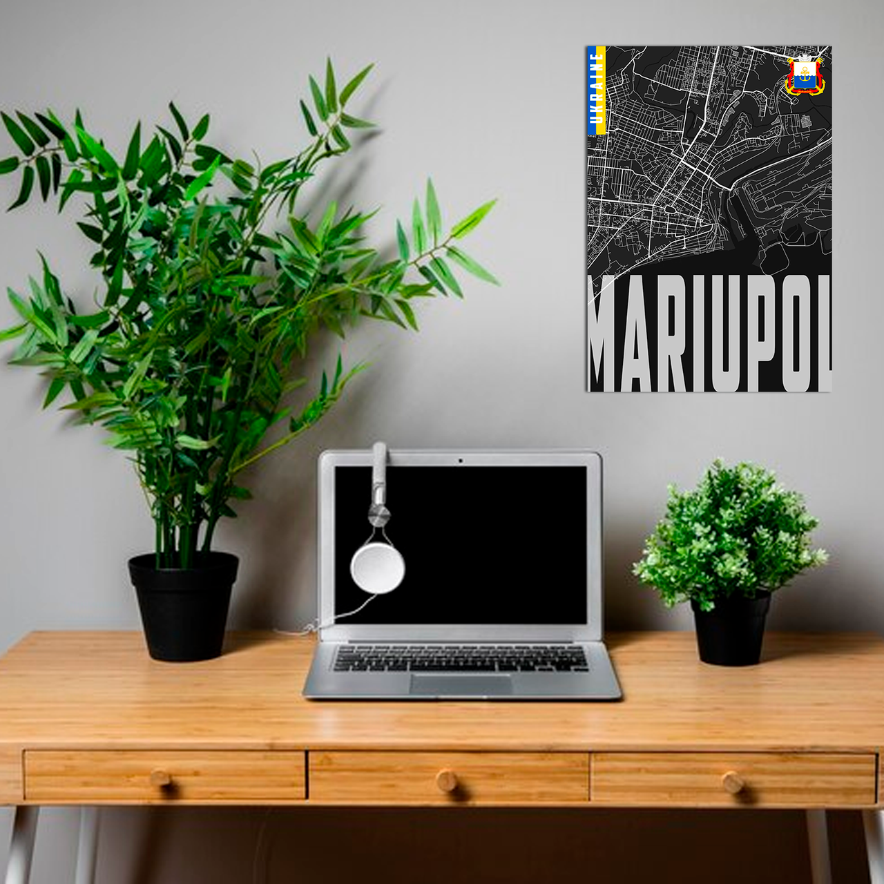 Плакат-постер на стіну з патріотичним принтом «Карта міста Маріуполь Україна. Map of Mariupol Ukraine», фото 1