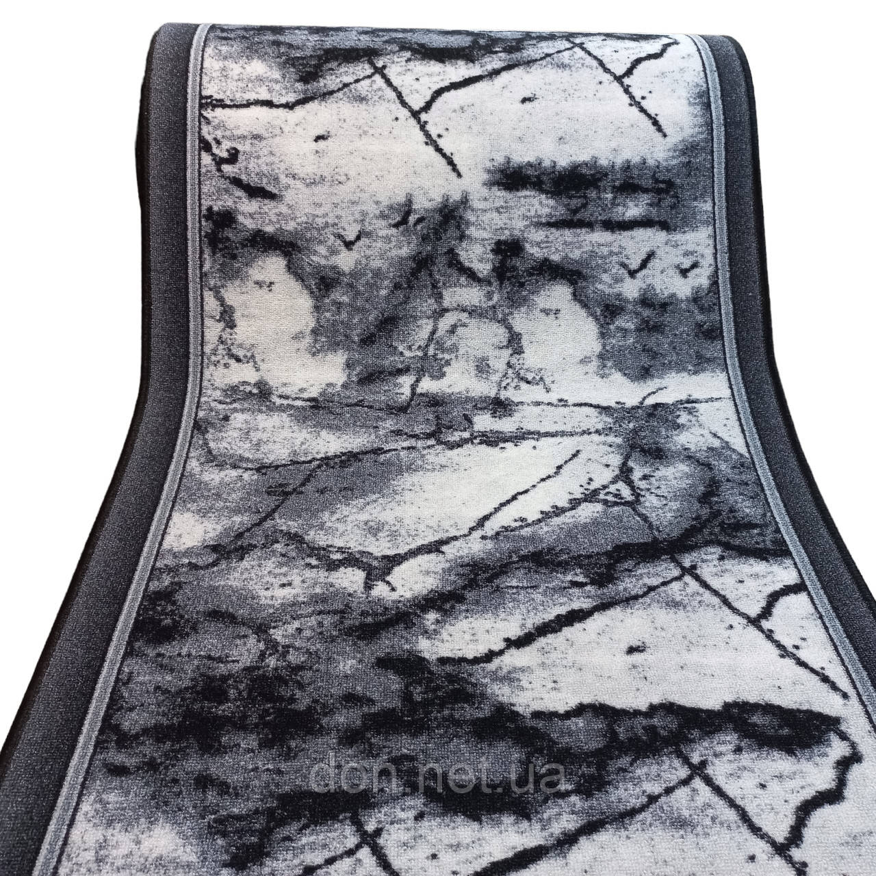 Килимова доріжка Dinarsu Marmur Grey 1 сіра шириною 120 см (ціна за пог.м)