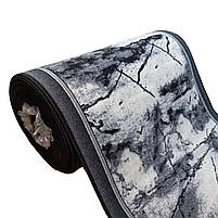 Килимова доріжка Dinarsu Marmur Grey 1 сіра шириною 120 см (ціна за пог.м), фото 3