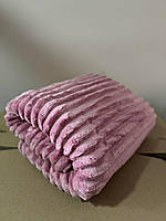 Мягкий плед шарпей покрывало 220*200 см евро розовый, покрывало на кровать шарпей королевский