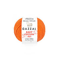 Пряжа из хлопка Gazzal Baby cotton 25 3419 (Газзал Беби Коттон 25)