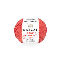 Пряжа из хлопка Gazzal Baby cotton 25 3418 (Газзал Беби Коттон 25)