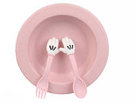 Набор детской эко посуды 68-802, розовый n