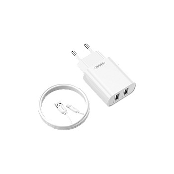 Мережевий зарядний пристрій Remax Jane + кабель USB 2.0 to Lightning 1М Белый (RP-U35-L)