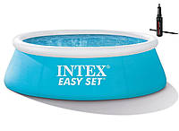 Семейный надувной круглый бассейн Intex 28101 Easy Set 183х150х51 см с мини насосом 69613