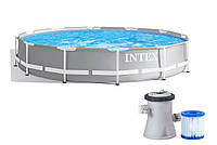 Каркасный бассейн Intex Prism Frame Pool 366 x 76 см с фильтром насосом 2006 л Интекс 26710