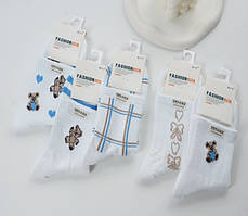 Шкарпетки жіночі білі з ведмедиками Fashion Мікс