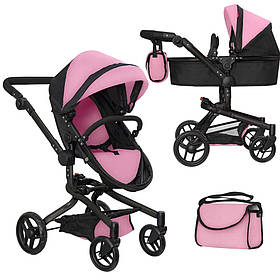 Коляска для ляльки 2в1 Carrello Fortuna 9695 PINK Рожева