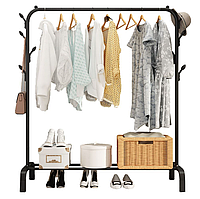 Міцна металева вішалка 120х150 см Clothes Rack Чорна