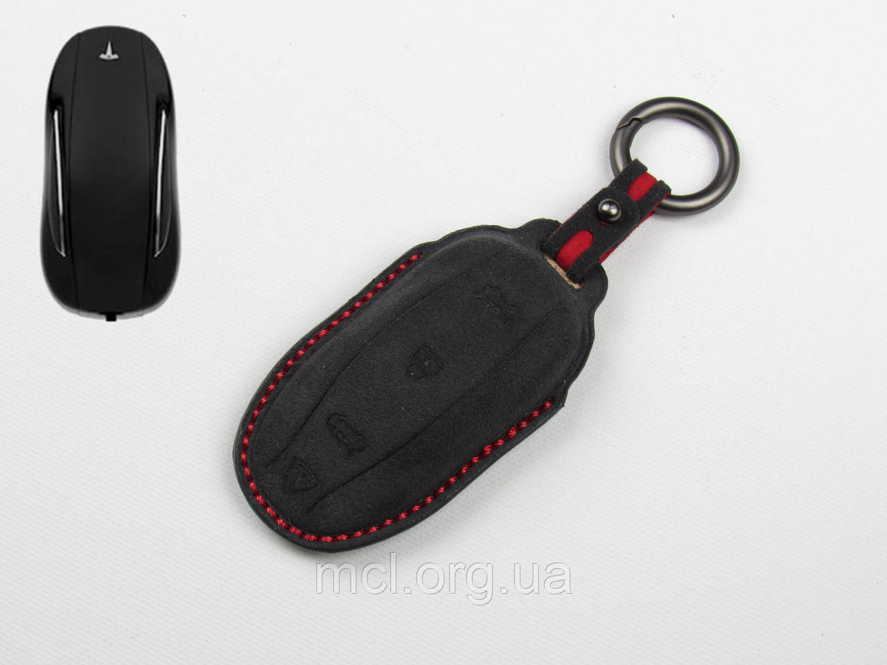 Чохол з алькантари для ключа Tesla model 3, S, Y (чорний)