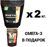 Протеин 80% белка, 2 кг + Омега-3 в подарок! TNT Nutrition, Польша