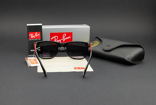 Сонцезахисні окуляри RAY BAN UV400 (арт. RB4196) лінза градієнт/червоні завушники, фото 3