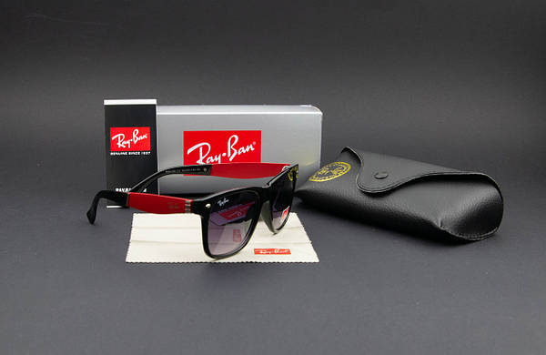 Сонцезахисні окуляри RAY BAN UV400 (арт. RB4196) лінза градієнт/червоні завушники, фото 6