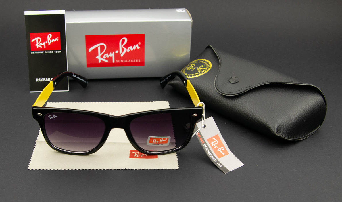 Сонцезахисні окуляри RAY BAN UV400 (арт. RB4196) лінза градієнт/жовті завушники, фото 1