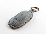 Чохол з алькантари для ключа Tesla model 3, S, Y (сірий), фото 4