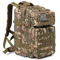 Рюкзак тактичний у кольорі мультикам USA 45 L, штурмовий міцний рюкзак для військових top