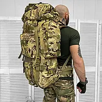 Военный большой рюкзак мультикам 100л CORDURA 1000D, тактический вместительный рюкзак-баул stn.