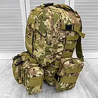Модульний тактичний рюкзак мультикам 55 л SILVER KNIGHT, Камуфляжний військовий у кольорі Multicam top