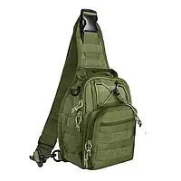 Тактична сумка через плече із системою швидкого скидання, армійська 6 л олива