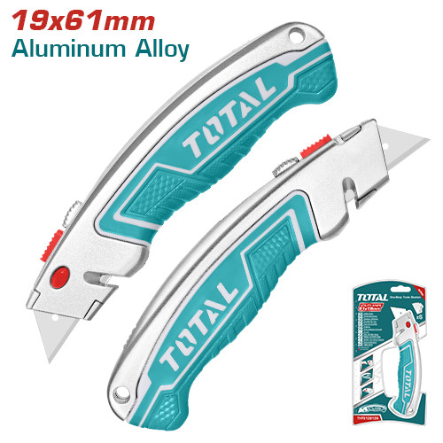 Ніж будівельний TOTAL THT5126128 висувний 180 мм лезо 61x19 мм, фото 1