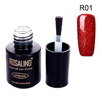 Гель-лак для ногтей маникюра 7мл Rosalind, шиммер, R01 красный g