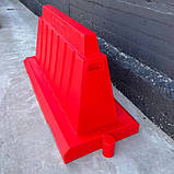 Водоналивний червоний дорожній блок, пластиковий, ДШВ 120х50х62 см, фото 8