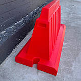 Водоналивний червоний дорожній блок, пластиковий, ДШВ 120х50х62 см, фото 9