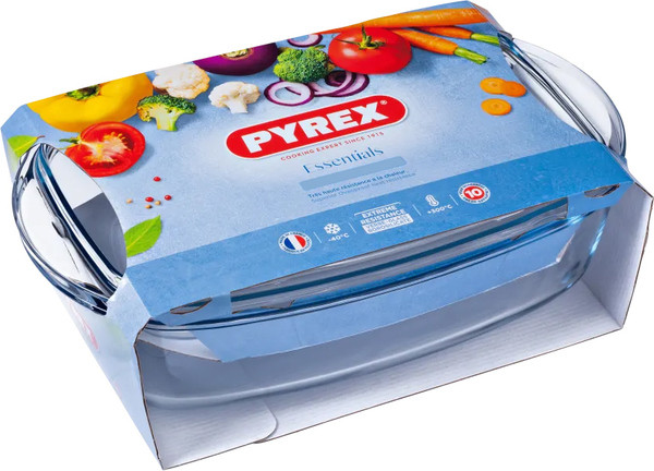 Каструля с/к PYREX ESSENTIALS склянна прямокут. 4.3л +2.2л упак (466A000/7643)