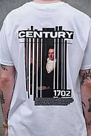 Оверсайз футболка з принтом Without century white хорошее качество
