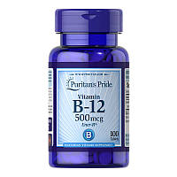 Витамин В12 цианокобаламин Puritan's Pride Vitamin B-12 500 mcg (100 табл)