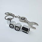 Захисні ковпачки на ніпеля Dacia + ключик-брелок у подарунок! Колір хром, фото 4