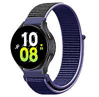 Ремешок нейлоновый на липучке для смарт-часов BeWatch Samsung 20 мм Фиолетово-черный (1011343 KB, код: 8344774