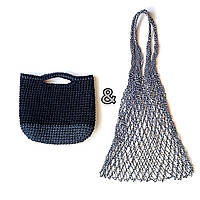 Набор женская вязанная крючком сумка и сумка сетка