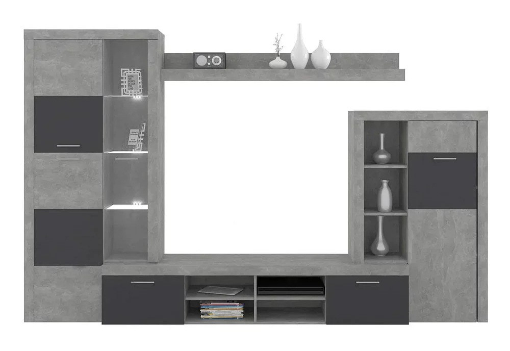 Гербор Вітальня Альпін бетон+антацит 300*40*190 см, фото 1