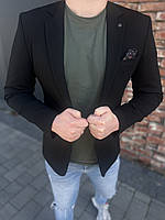 Чоловічий чорний стрейчевий турецький піджак (в наявності 48,50,52,54,56,58, маломірять)