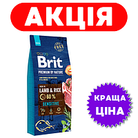 Brit Premium Sensitive Lamb & Rice 1 кг корм для собак Бріт Преміум Сенситив Ягня й Рис