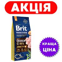 Brit Premium Junior M Chicken 15 кг / Брит Премиум Джуниор М Курица 15 кг - корм для собак