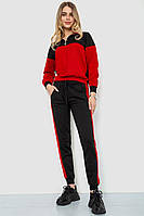 Спортивный женский костюм, цвет черно-красный, 244R185