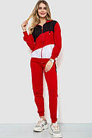 Спортивный женский костюм, цвет красно-черный, 244R184