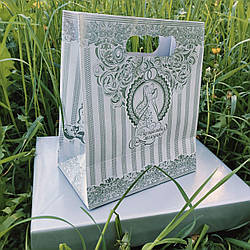 Паперовий пакет для весільного карава, солодощів і весільних шишок, срібло C-0041