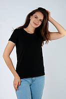 Однотонная футболка для женщин / стрейч-кулир 42, черный
