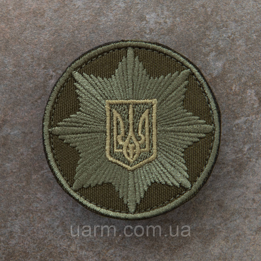 Шеврон кокарда НПУ Поліція олива 6 см, фото 1
