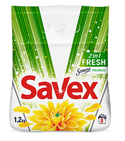 Стиральный порошок Savex Fresh автомат 1,2 кг, 8 стирок Обеспечивает идеальную чистоту белья