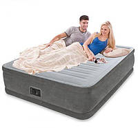 Надувная кровать велюр с насосом 220V Intex 64414 g