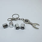 Захисні ковпачки на ніпеля Honda + ключик-брелок у подарунок! Колір хром, фото 2