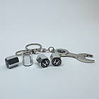 Захисні ковпачки на ніпеля Honda + ключик-брелок у подарунок! Колір хром, фото 4