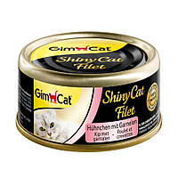 Влажный корм для кошек GimCat Shiny Cat Filet 70 г (курица и креветки) o
