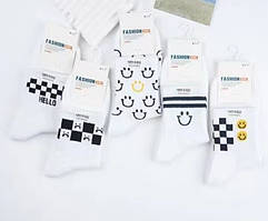Шкарпетки підліткові білі Мікс Fashion Smile/Hello
